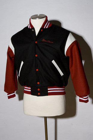 Sexy Eleven Ladies Black & Red Varsity Jacket