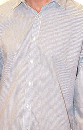 White & Navy Stripe Collared Shirt