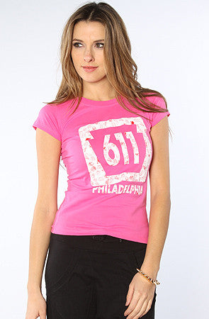Pink Standard Logo DJ Pattern T Shirt