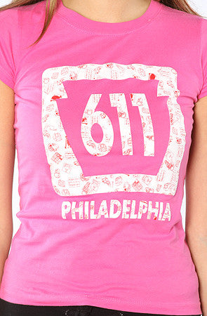 Pink Standard Logo DJ Pattern T Shirt